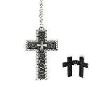 SSKHE Collana con ciondolo a forma di croce, stile vintage coreano, con scomparto segreto nascosto, gioielli per donne e uomini