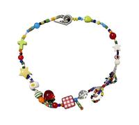 SSKHE Collane Colorate alla Moda Delle Donne Moderne, Collane di Fiocco, Stelle e Frutta, Accessori Moda del Partito, Collane di Perle Arcobaleno