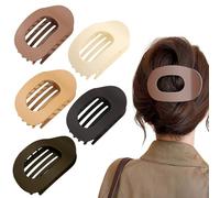 SSKHE Fermagli piatti per capelli, eleganti fermagli per capelli di colore neutro, clip per capelli spessi e sottili, design opaco con becco d'anatra grande, durevole, leggero e antiscivolo (5 pezzi)