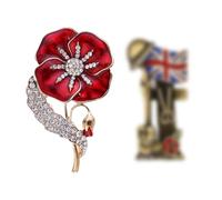 SSKHE Lest We Forget Poppy Pin Badge, Spilla a forma di papavero per donne e uomini, spilla con papavero 2025