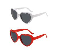 SSKHE Occhiali da sole a forma di cuore vintage anni '70, occhiali da sole a forma di cuore per bambini, donne, occhiali da festa, accessori per il trucco