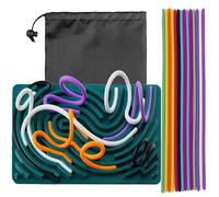 SSKHE Scheda di Attività Sensoriale in Silicone, Silicone Sensory Fidget Gioco Toys, giocattolo sensoriale double face per autismo ADHD per bambini dai 3 anni e adulti, con borsa da viaggio e 20 acces