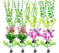 SSKHE Set da 18 Piante Finte Artificiali per Acquario in Plastica - Decorazioni Naturali per Acquario d'Acqua Dolce - Accessori per Vasca dei Pesci Rossi