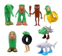 SSKHE Set di 8 personaggi Tung Tung Tung Sahur - giocattoli italiani ispirati, decorazione da scrivania stampata 3D, figure creative rosse del cervello per adulti e bambini, regali da collezione