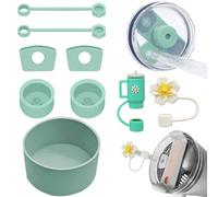 SSKHE Stanley Cup Accessories, set di accessori per tazza verde, Stanley Cup Accessory Include 4 tappi in silicone a prova di perdita, 4 copertine, 1 barca in silicone per Stanley Cup da 1,2 L e 850