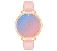 SSLA Shiny Rhinestone di Bling Bling Starry Sky donne orologi Elegant Star Leather Wrap Bracelet da polso al quarzo (Color : Pink)