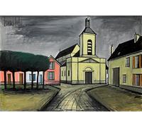 SSLDP LFHLI Bernard Buffet Retro Poster Church Square Wall Art Bernard Buffet Canvas Painting And Prints Modern Home Decor Picture 50x70cmx1 No Frame