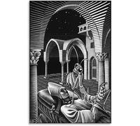 SSLDP LFHLI Famosi Poster di MC Escher《Sogno》Arte murale di MC Escher Stampe e Dipinti su Tela Decorazione nordica per la casa e Il Soggiorno Immagine da Parete 40x60cm Senza Cornice