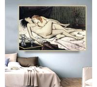 SSLDP LFHLI Famoso poster di Bernard Buffet Il sonno di Courbet, dipinto su tela e stampe di Bernard Buffet, decorazione per la casa, 50x70 cm, senza cornice.