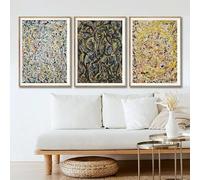 SSLDP LFHLI Famoso Poster di Jackson Pollock, estetica Astratta, Arte murale, Jackson Pollock, Dipinto su Tela e Stampe, Decorazione per la casa nordica, 50x70cmx3, Senza Cornice.