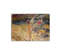 SSLDP LFHLI Famoso Poster di Joaquin Sorolla《Il Bagno, Jávea》Arte murale di Joaquin Sorolla, Dipinto su Tela e Stampe, Arredamento Nordico per la casa, 40x60 cm, Senza Cornice