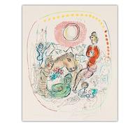 SSLDP LFHLI Famoso Poster di Marc Chagall《Il Gioco di Arlecchino》Arte murale Marc Chagall Dipinto su Tela e Stampe Decorazione Soggiorno Immagine 60x70cm Nessuna Cornice