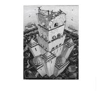 SSLDP LFHLI Famoso poster di MC Escher, Torre di Babele, su tela, arte murale, dipinto astratto e stampe per soggiorno, arredamento per la casa, immagine 40x60cmx1 senza cornice