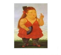SSLDP LFHLI Fernando Botero Poster Nordico Divertente Donna Grassa Arte Murale Fernando Botero Dipinto su Tela e Stampe Decorazione per la Casa Soggiorno Immagine 50x70cm Senza Cornice
