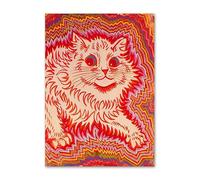 SSLDP LFHLI Illustratore Classico di Poster Astratti Louis Wain Arte murale di Gatti Pittura e Stampe su Tela Louis Wain Immagine di Arredamento casa 50x70cmx1 Senza Cornice