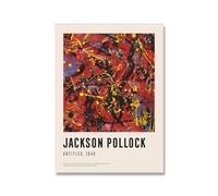 SSLDP LFHLI Jackson Pollock Retro Poster Astratto Linea Libera Arte Murale Jackson Pollock Dipinto su Tela Stampe Moderne per la Decorazione della Casa Immagine 50x70cmx1 Senza Cornice
