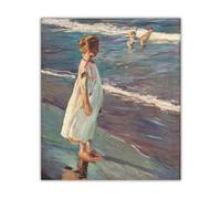 SSLDP LFHLI Joaquin Sorolla Aesthetics Poster《Nina on The Beach》Wall Art Joaquin Sorolla Canvas Painting And Prints Home Decor Picture 40x60cm Senza Cornice