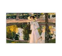 SSLDP LFHLI Joaquin Sorolla Poster《Marian in The Gardens La Granja》Wall Art Joaquin Sorolla Canvas Painting And Prints Home Decor Picture 50x80cm No Frame