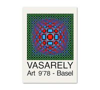 SSLDP LFHLI Manifesto della Mostra di Victor Vasarely, Arte murale Geometrica Astratta, Dipinto su Tela e Stampe di Victor Vasarely, Quadro per la Decorazione della casa, 40x60cmx1, Senza Cornice.