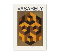 SSLDP LFHLI Manifesto della Mostra di Victor Vasarely, Illusione Ottica, Arte murale, Dipinto su Tela e Stampe di Victor Vasarely per la Decorazione della casa, 50x70 cm, Senza Cornice.