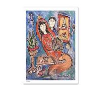 SSLDP LFHLI Marc Chagall Poster Surrealismo Figure retrò Illustrazioni murali Marc Chagall Pittura e Stampe su Tela Quadro di Arredamento Moderno 50x70cm Senza Cornice
