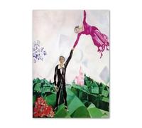 SSLDP LFHLI Marc Chagall Surrealismo Poster Astratto Amore Arte della Parete Marc Chagall Tela Pittura E Stampe Soggiorno Decor Immagine 50x70cmx1 Senza Cornice