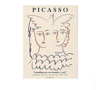 SSLDP LFHLI Pablo Picasso Minimalismo Poster Astratto Schizzo Linea Arte da Parete Pablo Picasso Tela Pittura e Stampe Nordico Decorazione per la Casa Immagine 40x60cm Senza Cornice