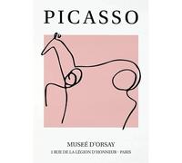 SSLDP LFHLI Pablo Picasso Semplici Linee di Poster Animale Arte murale Pablo Picasso Quadri e Stampe Quadri di Decorazione casa 50x70cm Senza Cornice