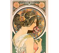 SSLDP LFHLI Poster Alphonse Mucha Aesthetics Donna Astratta Arte murale Alphonse Mucha Pittura e Stampe su Tela Foto di Arredamento casa 40x60cmx1 Senza Cornice