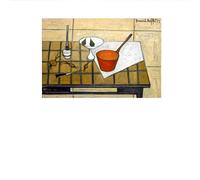 SSLDP LFHLI Poster Astratto di Bernard Buffet Il Vaso Rosso, Dipinto su Tela e Stampe di Bernard Buffet, Decorazione Moderna per la casa, 50x70 cm, Senza Cornice.