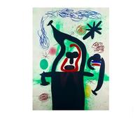 SSLDP LFHLI Poster Astratto di Joan Miró, Arte murale Vintage, Dipinto su Tela di Joan Miró, Stampe di Joan Miró, Decorazione nordica per la casa e Il Soggiorno, Immagine 50x70cmx1 Senza Cornice