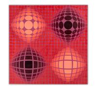 SSLDP LFHLI Poster con Geometria di Victor Vasarely, Illusione Ottica, Arte murale, Dipinto su Tela e Stampe di Victor Vasarely, Decorazione per la casa nordica, 50x50 cm, Senza Cornice.