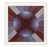 SSLDP LFHLI Poster con Illusione Ottica e Geometria di Victor Vasarely, Dipinto su Tela e Stampe di Victor Vasarely, Decorazione per la casa nordica, 50x50 cm, Senza Cornice.