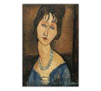 SSLDP LFHLI Poster di Amedeo Modigliani 《Jeanne Hébuterne Au Collier》Arte murale di Amedeo Modigliani, Dipinto su Tela e Stampe, Decorazione per la casa, 50x80 cm, Senza Cornice