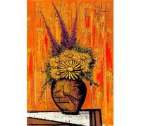 SSLDP LFHLI Poster di Bernard Buffet《Bouquet nel Vaso Cinese》Arte murale Bernard Buffet, Dipinto su Tela e Stampe, Decorazione per la casa, 50x70 cm, Senza Cornice