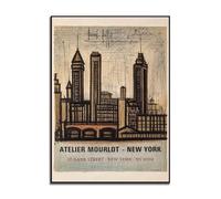 SSLDP LFHLI Poster di Bernard Buffet, Paesaggio architettonico, Arte murale, Dipinto su Tela e Stampe di Bernard Buffet, Decorazione per la casa nordica, Immagine 40x60cm, Senza Cornice