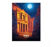 SSLDP LFHLI Poster di Città Famose nel Mondo, Viaggi, Vista Notturna, Dipinto su Tela, Skyline della Città, Arte murale e Stampe, Decorazione per la casa nordica, 50x70 cm, Senza Cornice.