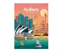 SSLDP LFHLI Poster di Città turistiche Famose nel Mondo, Paesaggio Urbano, Dipinto su Tela, Arte murale e Stampe di Città turistiche, Arredamento Moderno per la casa, Immagine 50x70cmx1 Senza Cornice