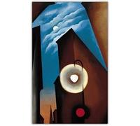 SSLDP LFHLI Poster di Georgia O'Keeffe, New York Street con Luna, Arte murale, Stampe artistiche di Georgia O'Keeffe, Dipinto su Tela per la Decorazione della casa, Immagine 50x80cm Senza Cornice