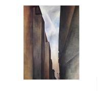 SSLDP LFHLI Poster di Georgia O'Keeffe Street of New York II, Dipinto su Tela, Arte Moderna da Parete, Stampe di Georgia O'Keeffe per la Decorazione della casa, Immagine 50x70 cm, Senza Cornice.