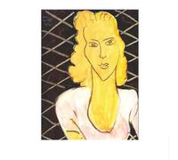 SSLDP LFHLI Poster di Henri Matisse《Testa ocra, Sfondo a losanga》Arte murale e Stampe Henri Matisse Quadro su Tela Decorazione per la casa 50x70cm Senza Cornice