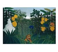 SSLDP LFHLI Poster di Henri Rousseau, Foresta, Natura Tropicale, Animali, Arte murale, Dipinto su Tela e Stampe di Henri Rousseau per la Decorazione della casa, 50x70 cm, Senza Cornice.