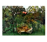 SSLDP LFHLI Poster di Henri Rousseau, Foresta, Natura Tropicale, Animali, Arte murale, Dipinto su Tela e Stampe di Henri Rousseau per la Decorazione della casa, 50x70 cm, Senza Cornice.