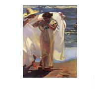 SSLDP LFHLI Poster di Joaquin Sorolla《After The Bath》Illustrazione murale di Joaquin Sorolla Quadro e Stampe Nordic Home Decor 40x60cmx1 Senza Cornice