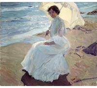 SSLDP LFHLI Poster di Joaquin Sorolla《Clotilde sulla Spiaggia》Illustrazione murale di Joaquin Sorolla Quadro e Stampe di Decorazione casa 60x70cmx1 Senza Cornice