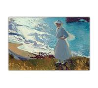 SSLDP LFHLI Poster di Joaquin Sorolla《María sulla Spiaggia di Biarritz》Arte murale di Joaquin Sorolla, Dipinto su Tela e Stampe, Decorazione per la casa, 40x60 cm, Senza Cornice