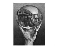 SSLDP LFHLI Poster di M.C. Escher《Mano con Sfera Riflettente》Arte murale di M.C. Escher Pittura e Stampe Modern Home Decor 50x70cm Senza Cornice