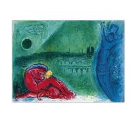 SSLDP LFHLI Poster di Marc Chagall Acquerello Vintage Illustrazione murale Pittura e Stampe su Tela di Marc Chagall Foto di Arredamento casa 50x70cmx1 Senza Cornice