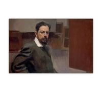 SSLDP LFHLI Poster di Moda di Joaquin Sorolla《Autoritratto, 1909》Arte murale Joaquin Sorolla, Dipinto su Tela e Stampe, Decorazione per la casa, 50x80cmx1, Senza Cornice