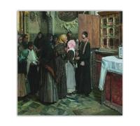 SSLDP LFHLI Poster di Sorolla Baciare la reliquia di Joaquin Sorolla, Stampe su Tela di Joaquin Sorolla, per la Decorazione della casa, 50x50 cm, Senza Cornice